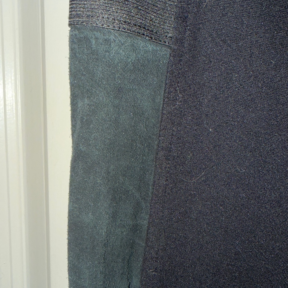 Hale Bob large black leggings with  genuine suede side panels - Picture 6 of 16